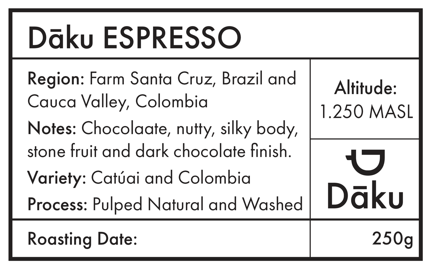 Dāku Espresso Blend 250g