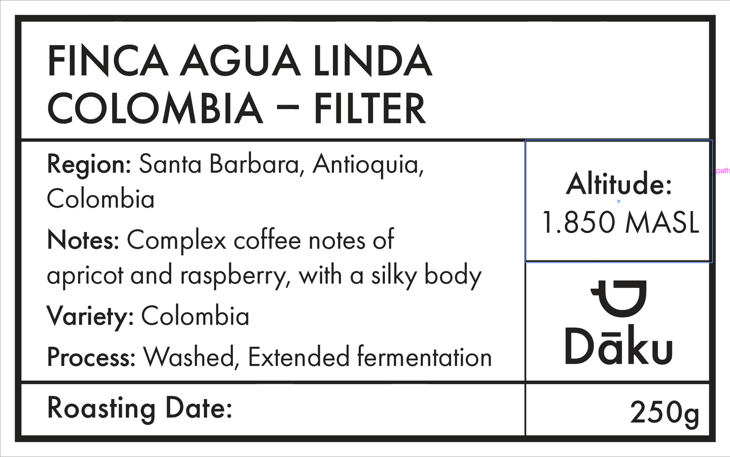 Colombia Finca Agua Linda Filter 250g
