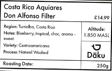Costa Rica Aquiares Don Alfonso Filter 250g
